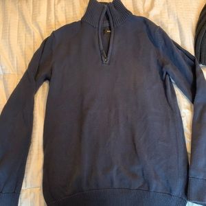 Navy Blue boys 3/4 Zip Long Sleeve sweater